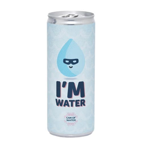 Blikje water | 250 ml | Full colour sticker etiket
