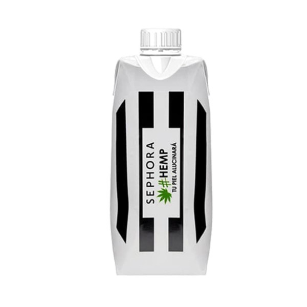 Kartonnen waterpak | 500 ml | Full colour sticker 1 zijde | Witte bio dop