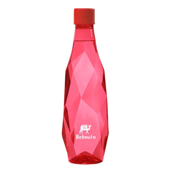 Waterflesje rood | Bruiswater | 500 ml | Full colour sticker etiket | Rode dop