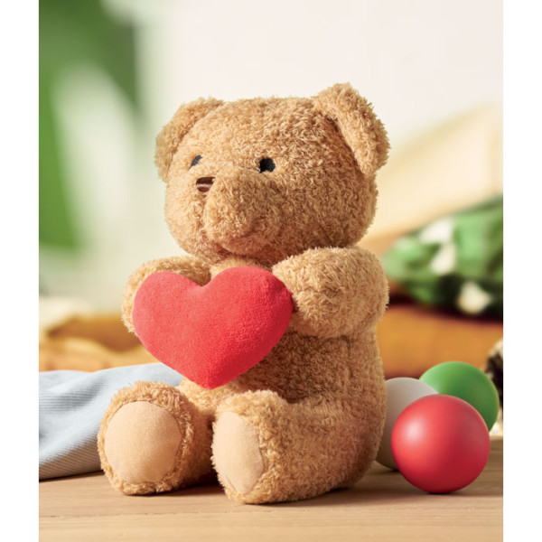 SNUGGLE - Pluche teddybeer met hart 23cm