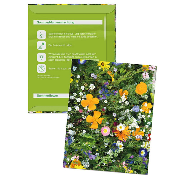 Zaadzakje klein - standaard uitvoering - zomerbloemenmix