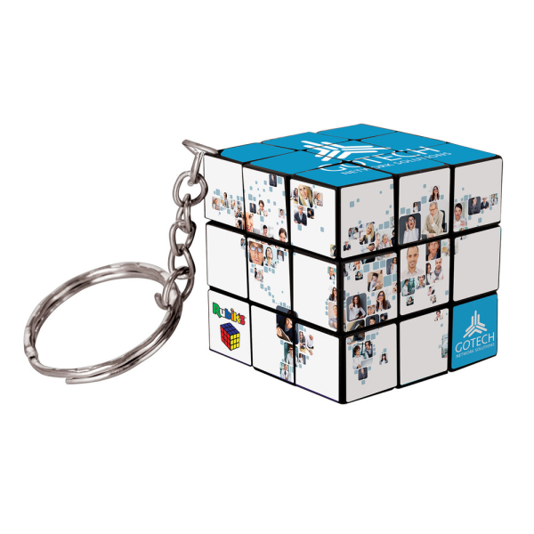 Rubik's Kubus Sleutelhanger 3 x 3 | promotionele Rubik's Kubus sleutelhanger | 34 x 34 x 34 mm
