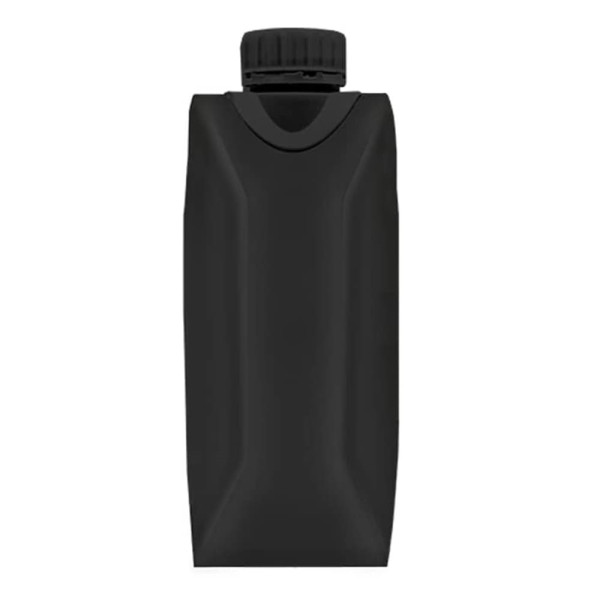 Kartonnen waterpak zwart | 330 ml | Zonder bedrukking | Zwarte bio dop